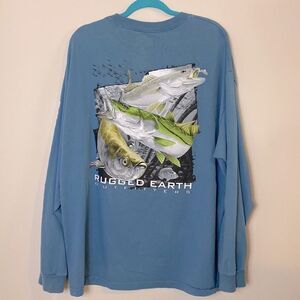 Rugged Earth Outfitters Tee Shirt Long Sleeve Graphic on Back Size XXL
